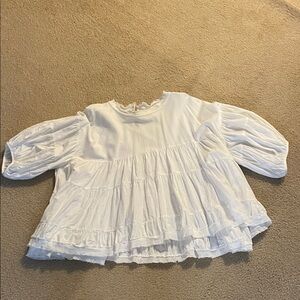 Newbury Kustom Cream Ruffled Blouse